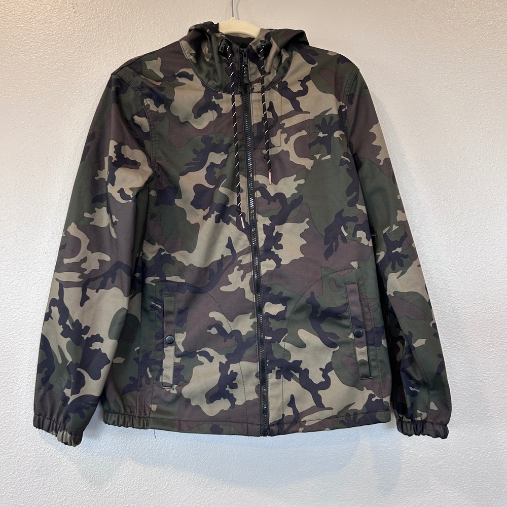 Nomad Destination Camo Print Tech Fleece Lined Hooded Jacket Mens Small